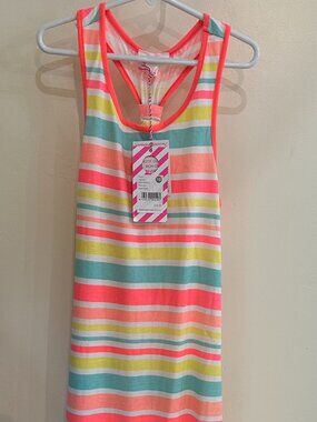 NWT Pumpkin Patch Girls Racerback Tie Maxi Dress Size 10 Stripe Deadstock 2015